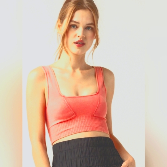 (XS/S)Free People Movement Good Karma Square Neck Sports Bra Ptp 11" ~ 15" - Picture 2 of 7